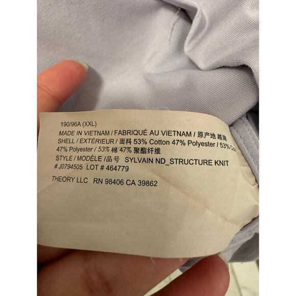 Theory Men's XXL Cotton Stretch Sylvain Shirt in Structure Knit Olympic color - Picture 6 of 8